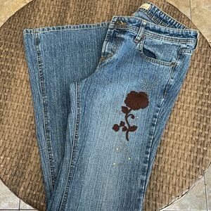 Lei Vintage flair jeans with embellishments. Size 11